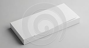 White Blank Rectangular Sliding Box Mockup on Grey Background