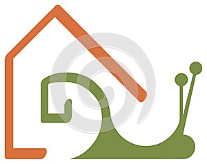 Clean house vector illustration with house, snail, care