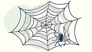 Empty Spiderweb, Nature Geometric Pattern, vector design Generative AI