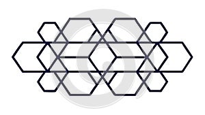 Clean Interlocking Hexagon Pattern Vector, vector design Generative AI