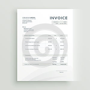 Clean invoice template design
