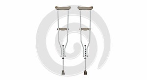 Pair of Crutches Illustration on White Background