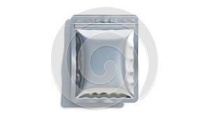 Blank Silver Foil Pouch Mockup
