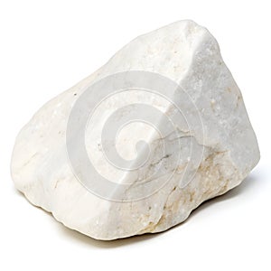 White fragment stone shape isolated on white background photo