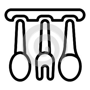 Clean kitchen tools icon outline vector. Room clean apartment