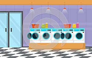 Clean Laundromat Washing Machine Laundry Tools Modern Interior