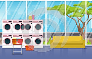 Clean Laundromat Washing Machine Laundry Tools Modern Interior