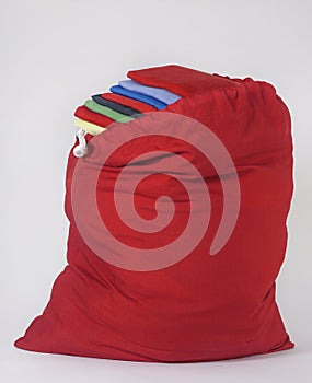 Clean Laundry in Red Bag