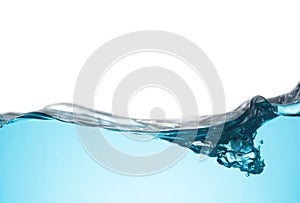 Clean light blue water wave isolated on white background