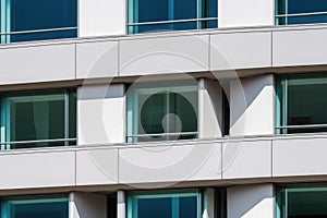 Clean lines, angles, and geometric focus contribute to the modern architectural identity of the building