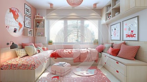 Clean lines, neutral tones, and smart storage define modern kids& x27; bedroom