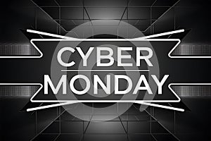 Clean and minimal Cyber Monday banner with futuristic tech vibe photo