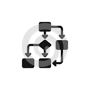 Simple Glyph Flowchart Diagram Process Mapping Shape Icon Symbol Design