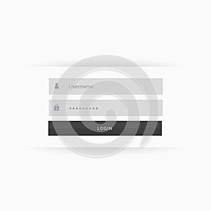 Clean minimal login form template user interface design