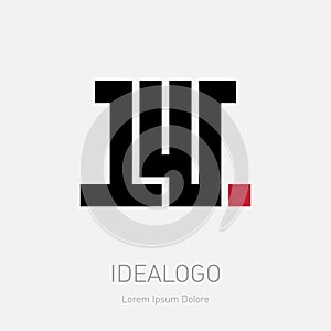 Clean and minimal Logo. 1W - creative icon or symbol. Universal elegant logotype with number 1 and letter W