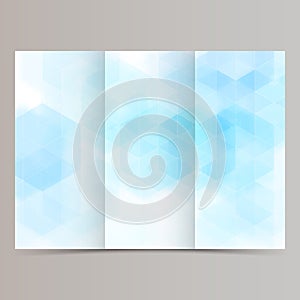 Clean minimal tri-fold brochure flyer leaflet design with blue hexagon