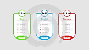 Clean Minimal Web Pricing Table