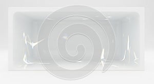 Transparent Rectangular Glass Box 3D Render