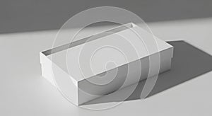 White Blank Rectangular Box Mockup with Shadow