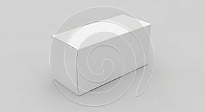 White Blank Rectangular Box Mockup on Gray Background