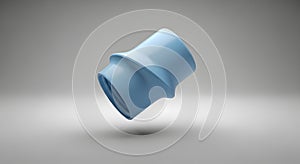 3D Render of a Blue Pipe Fitting on a Gradient Background