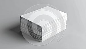 Stack of White Paper Sheets on Gray Background