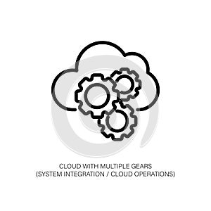 Cloud Computing Gears Icon - System Integration and Operations