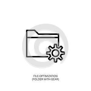 File Optimization Icon with Folder and Gear