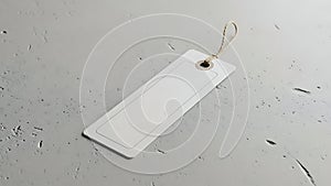 Blank White Price Tag Mockup on Concrete Background