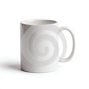 Blank White Mug Mockup on White Background