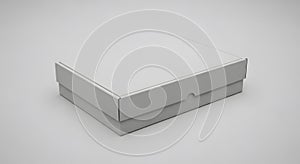 Blank White Box Mockup on White Background