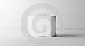 White Blank Rectangular Box Mockup on Light Background