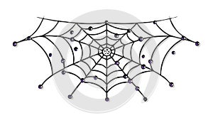 Minimalist Spider Web Icon, Clean Graphic Design Element, vector design Generative AI