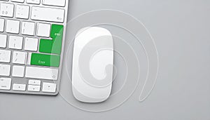 Green Enter Key on a Modern Computer Keyboard