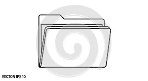 Vector Illustration of a Simple Folder Icon with Documents Inside