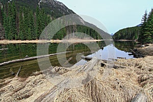 Lillooet lake on the foot of mountain