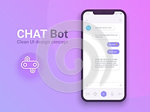 Clean Mobile UI Design Concept. Trendy Chatbot Application with Dialogue window. Sms Messenger. EPS 10