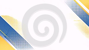 Modern Abstract Background with Blue and Yellow Halftone Stripes