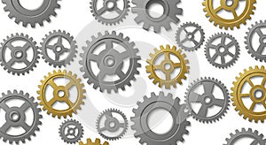 Gears Pattern on White Background