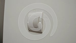 Modern White Double Electrical Wall Switch in Home