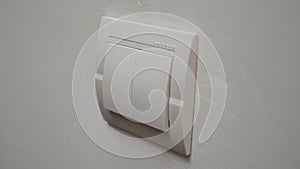 Modern White Double Electrical Wall Switch in Home