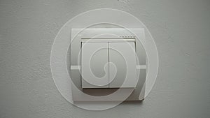 Modern White Double Electrical Wall Switch in Home