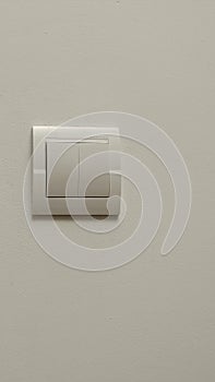 Modern White Double Electrical Wall Switch in Home