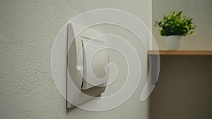 Modern White Double Electrical Wall Switch in Home