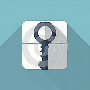 Modern Security Key Flat Design Icon