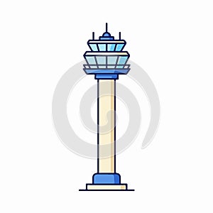 Air Traffic Control Tower Flat Icon