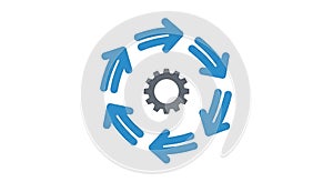 Circular Process Flow with Gear Icon