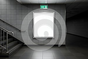 Blank Poster in a Subway Station
