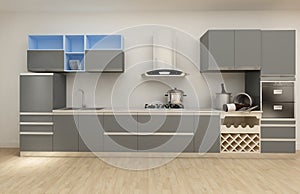 Clean Modern Kitchen, 3D illustration background