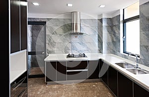 Clean modern kitchen in Chinese home